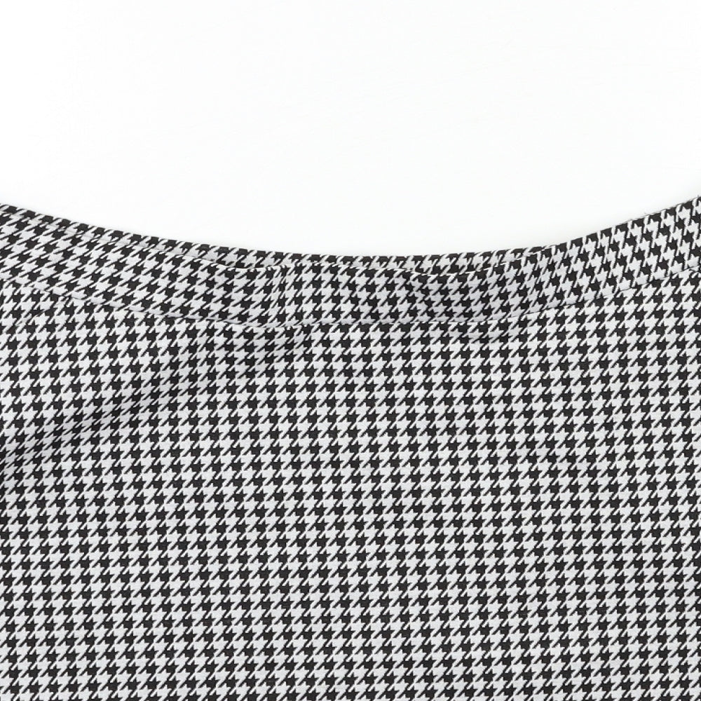 Papaya Womens Black Houndstooth  Flare Skirt Size 16