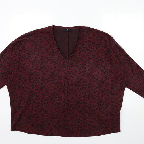 Very Womens Red Animal Print  Pullover Sweatshirt Size 18
