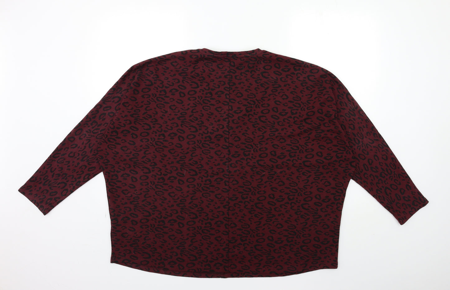 Very Womens Red Animal Print  Pullover Sweatshirt Size 18
