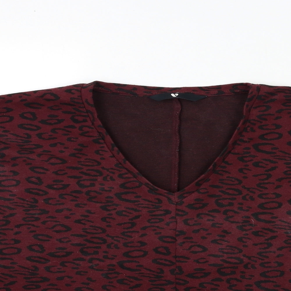 Very Womens Red Animal Print  Pullover Sweatshirt Size 18