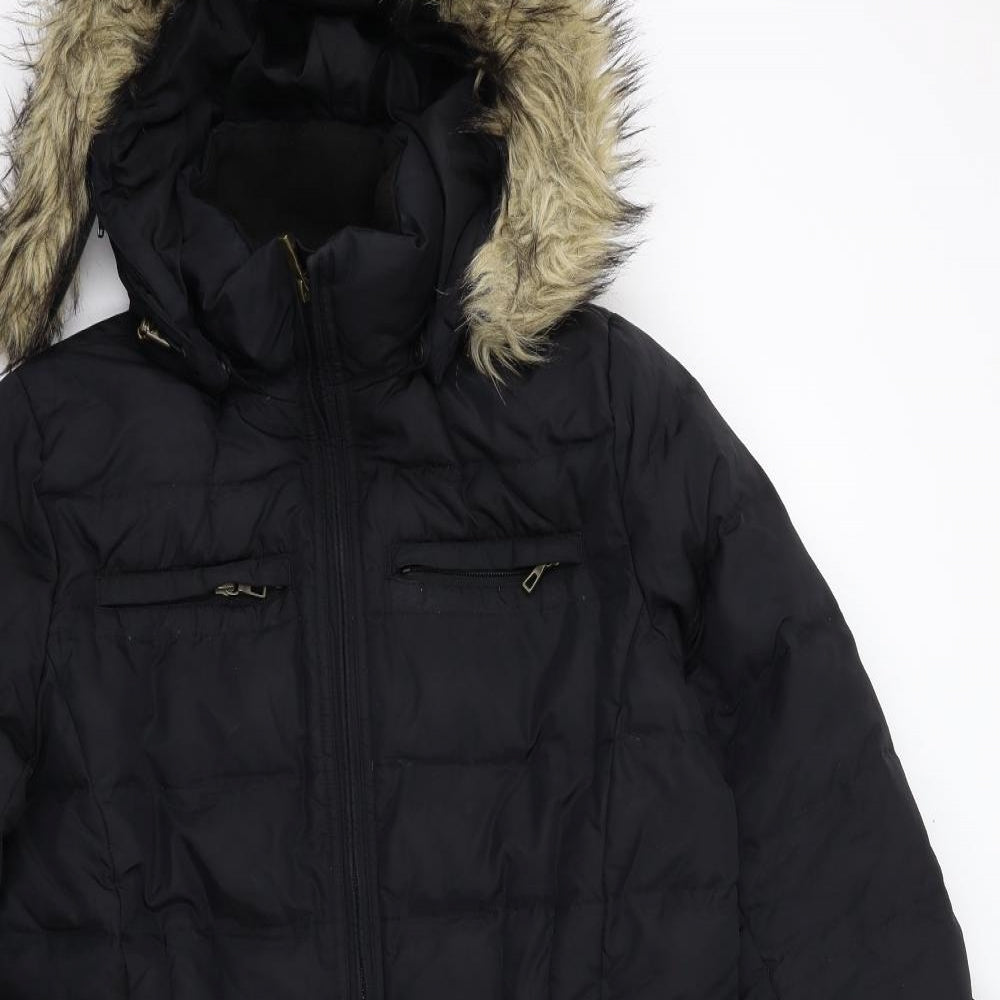 Land's End Womens Black   Parka Coat Size S