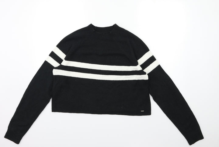 Hollister Womens Grey Striped Knit Pullover Jumper Size L
