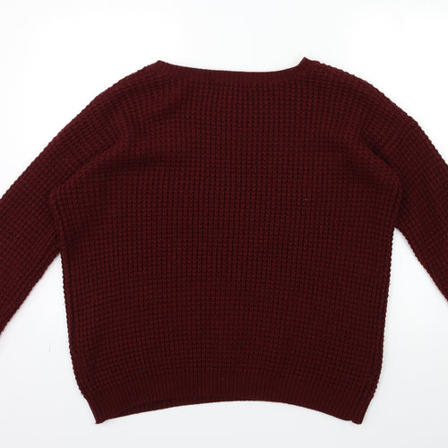 FOREVER 21 Womens Red  Knit Pullover Jumper Size L