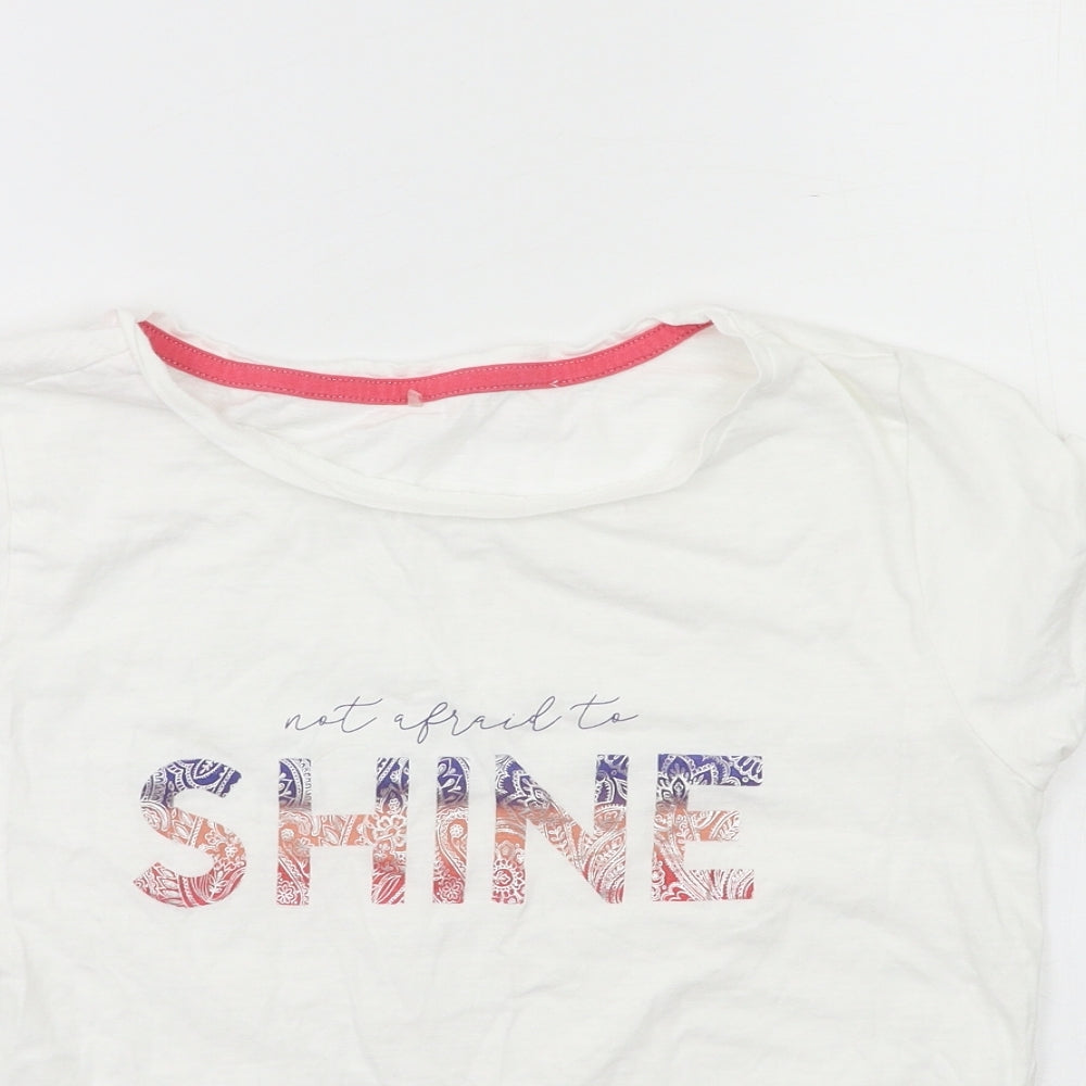 George Womens White   Basic T-Shirt Size 8