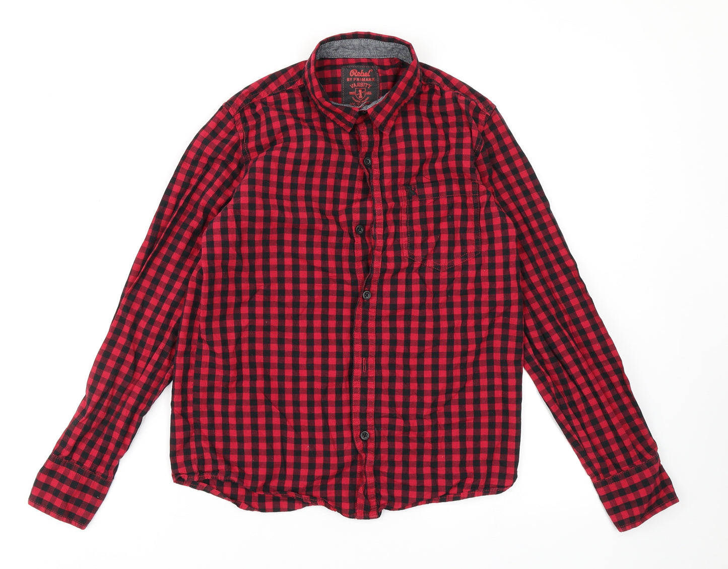 Rebel Boys Red Check  Basic Button-Up Size 12-13 Years