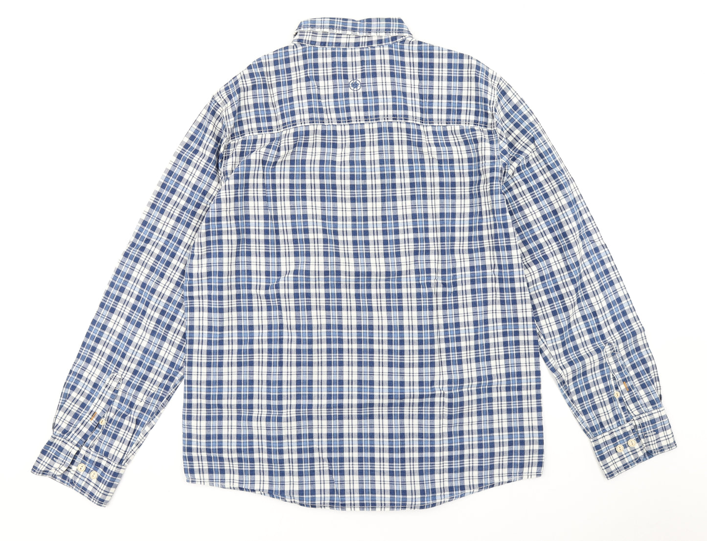 Fatface Mens Blue Plaid   Button-Up Size L