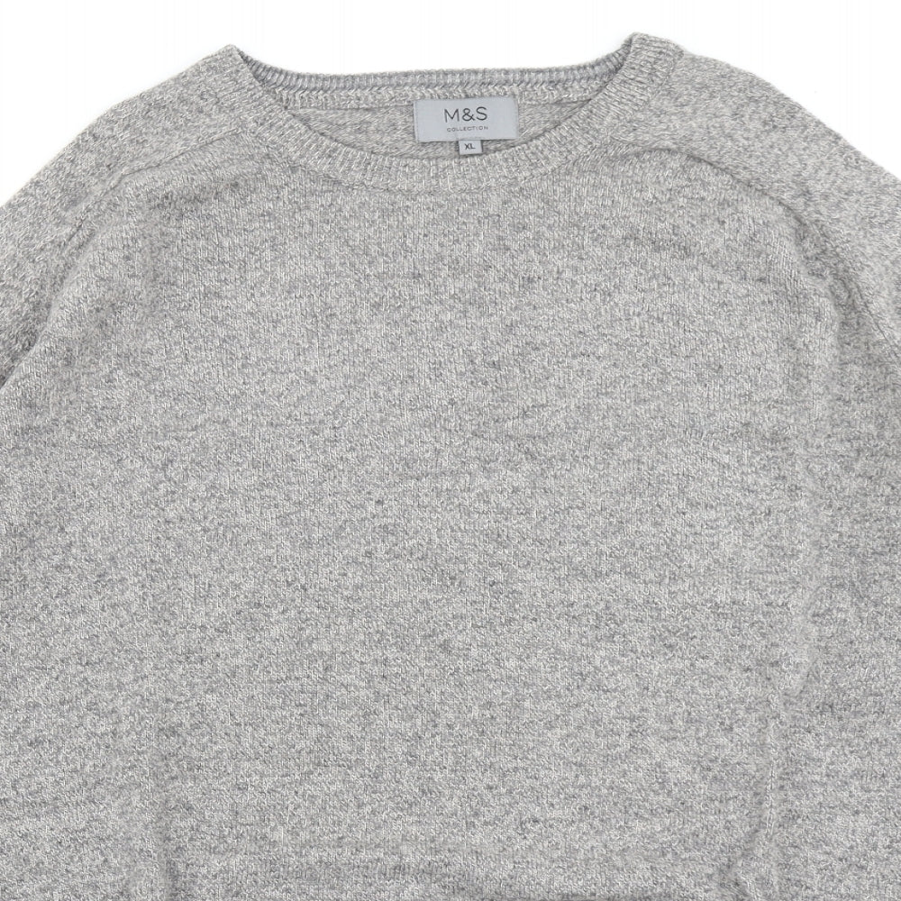 M&S Collection Mens Grey  Knit Pullover Jumper Size XL