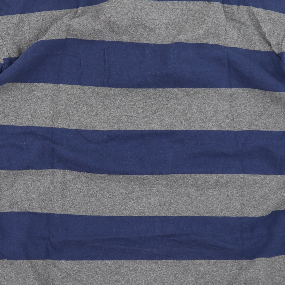 TU Mens Blue Striped   Polo Size XL