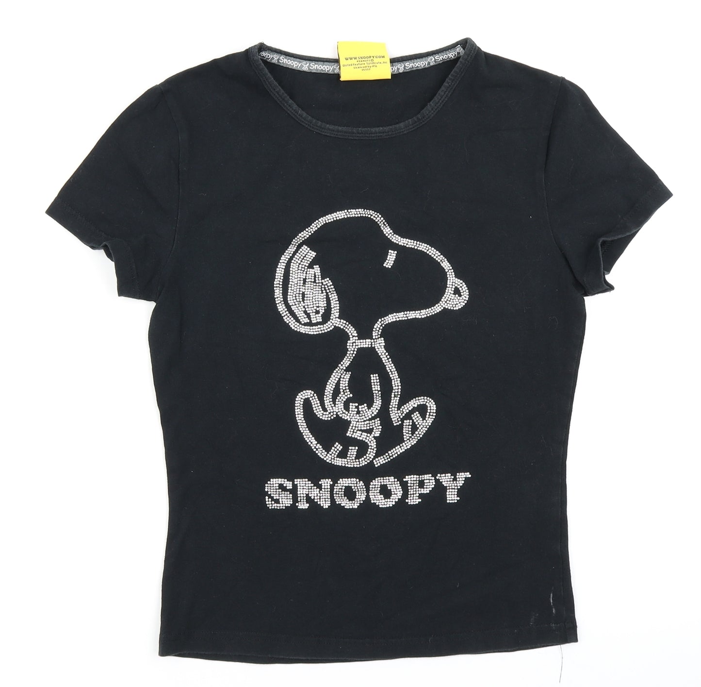 NEXT Womens Black   Basic T-Shirt Size 6  - Snoopy