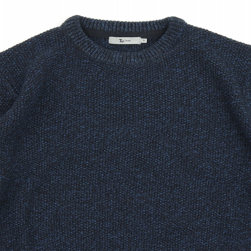 TU Mens Blue  Knit Pullover Jumper Size XL