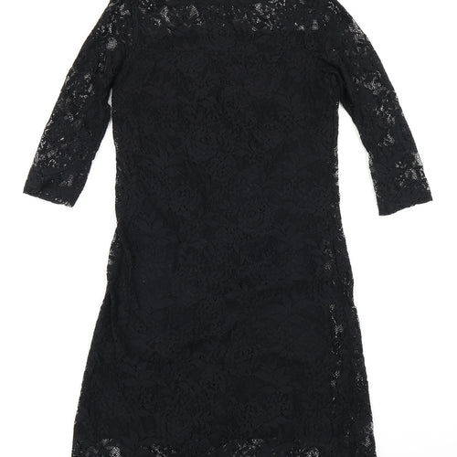 TU Womens Black Floral  Bodycon  Size 8