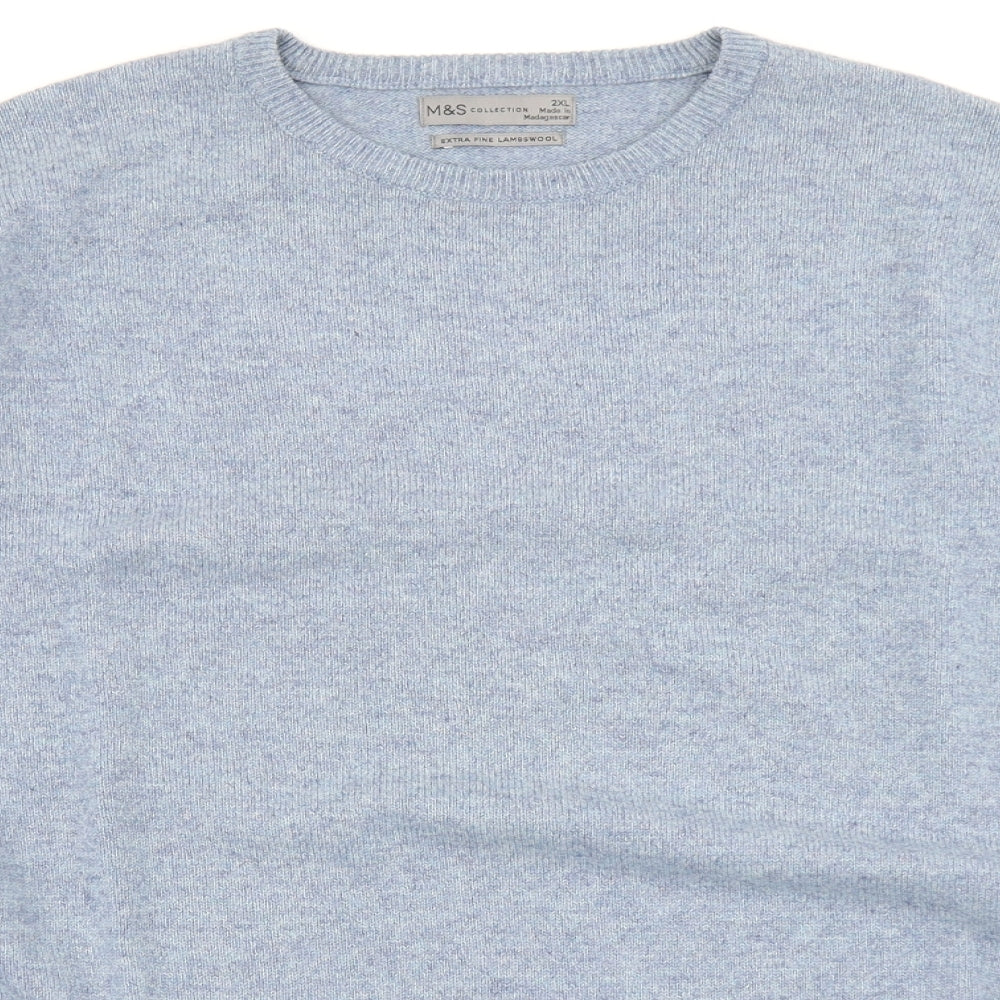 M&S Collection Mens Blue  Knit Pullover Jumper Size 2XL