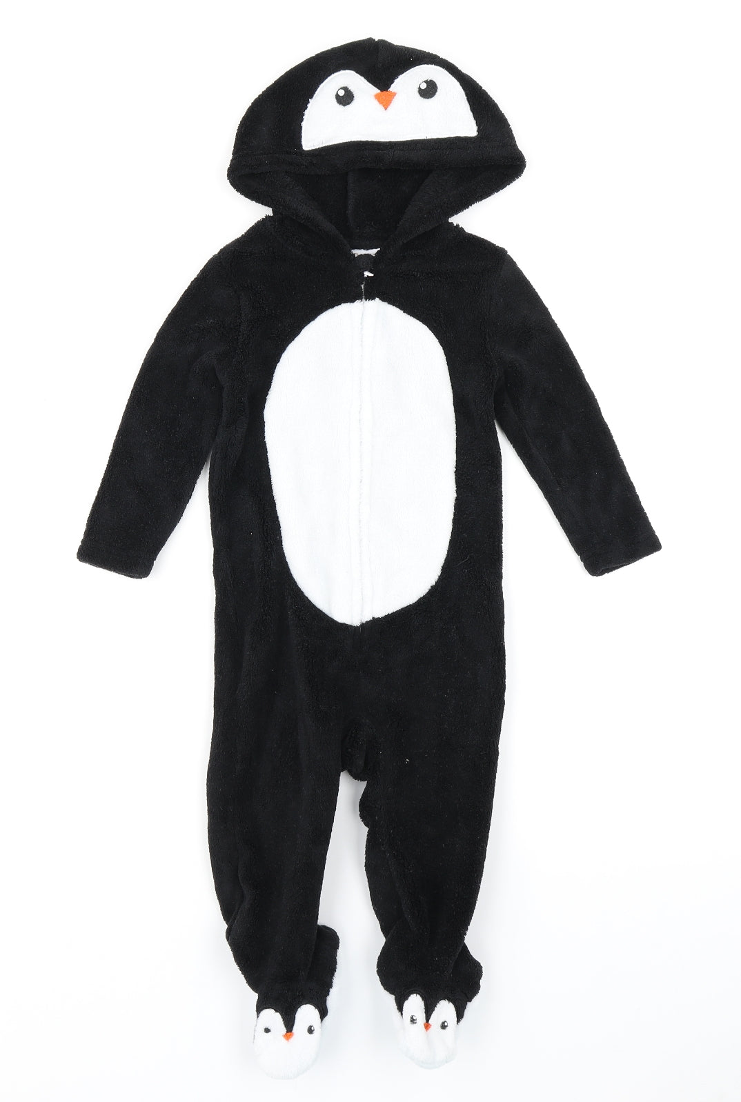 Lily & Jack Baby Black Spotted  Babygrow One-Piece Size 9-12 Months  - Penguin