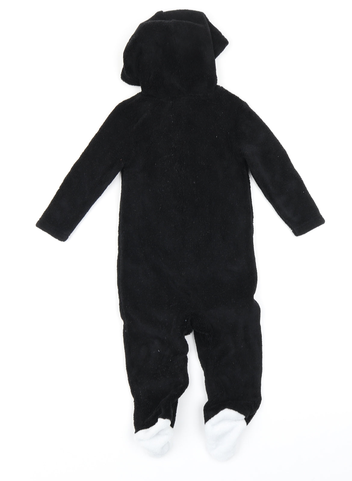 Lily & Jack Baby Black Spotted  Babygrow One-Piece Size 9-12 Months  - Penguin