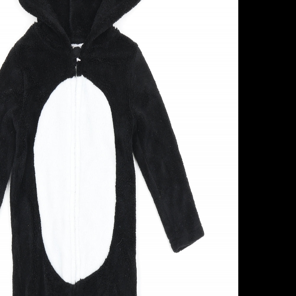 Lily & Jack Baby Black Spotted  Babygrow One-Piece Size 9-12 Months  - Penguin