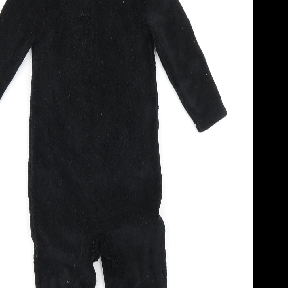 Lily & Jack Baby Black Spotted  Babygrow One-Piece Size 9-12 Months  - Penguin