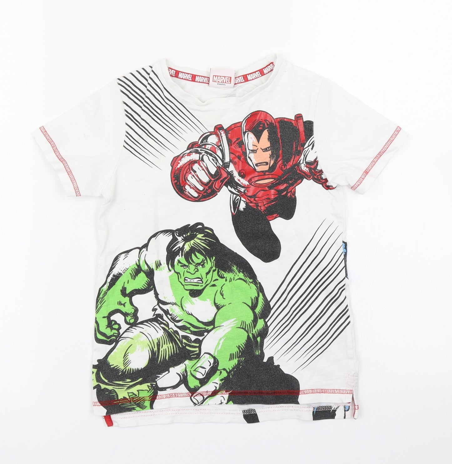 TU Boys White   Basic T-Shirt Size 6 Years  - Marvel Avengers