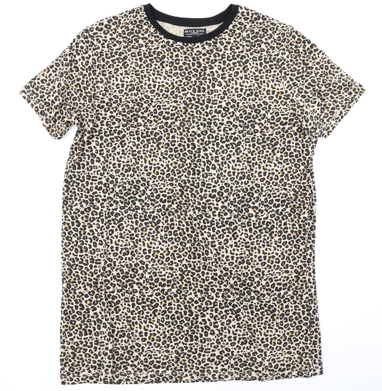Brave Sould Womens Brown Animal Print  Basic T-Shirt Size XL