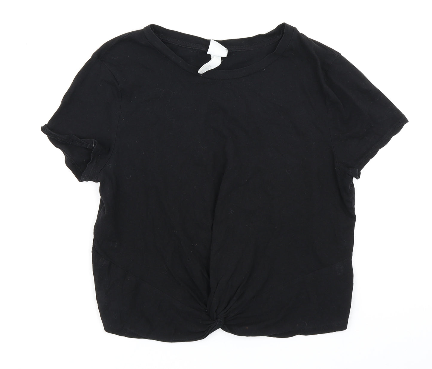 H&M Womens Black   Cropped T-Shirt Size M