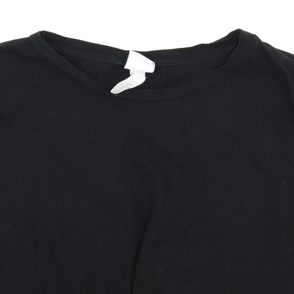 H&M Womens Black   Cropped T-Shirt Size M