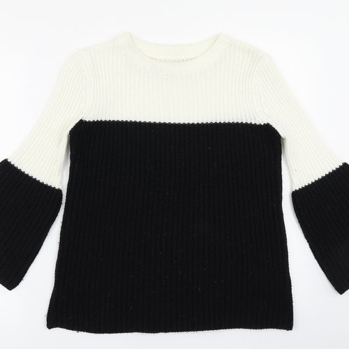 Papaya Womens White  Knit Pullover Jumper Size S