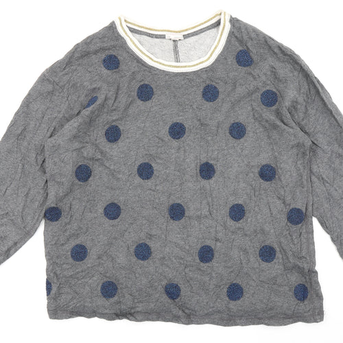 Gap Womens Grey Polka Dot  Pullover Sweatshirt Size XL