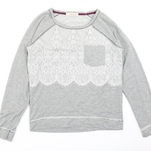 Rewind Womens Grey   Pullover Sweatshirt Size M