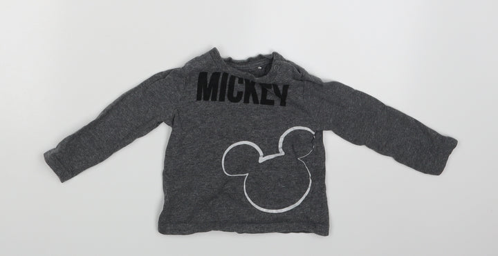 Mickey Inc Boys Grey Pullover T-Shirt Size 9-12 Months
