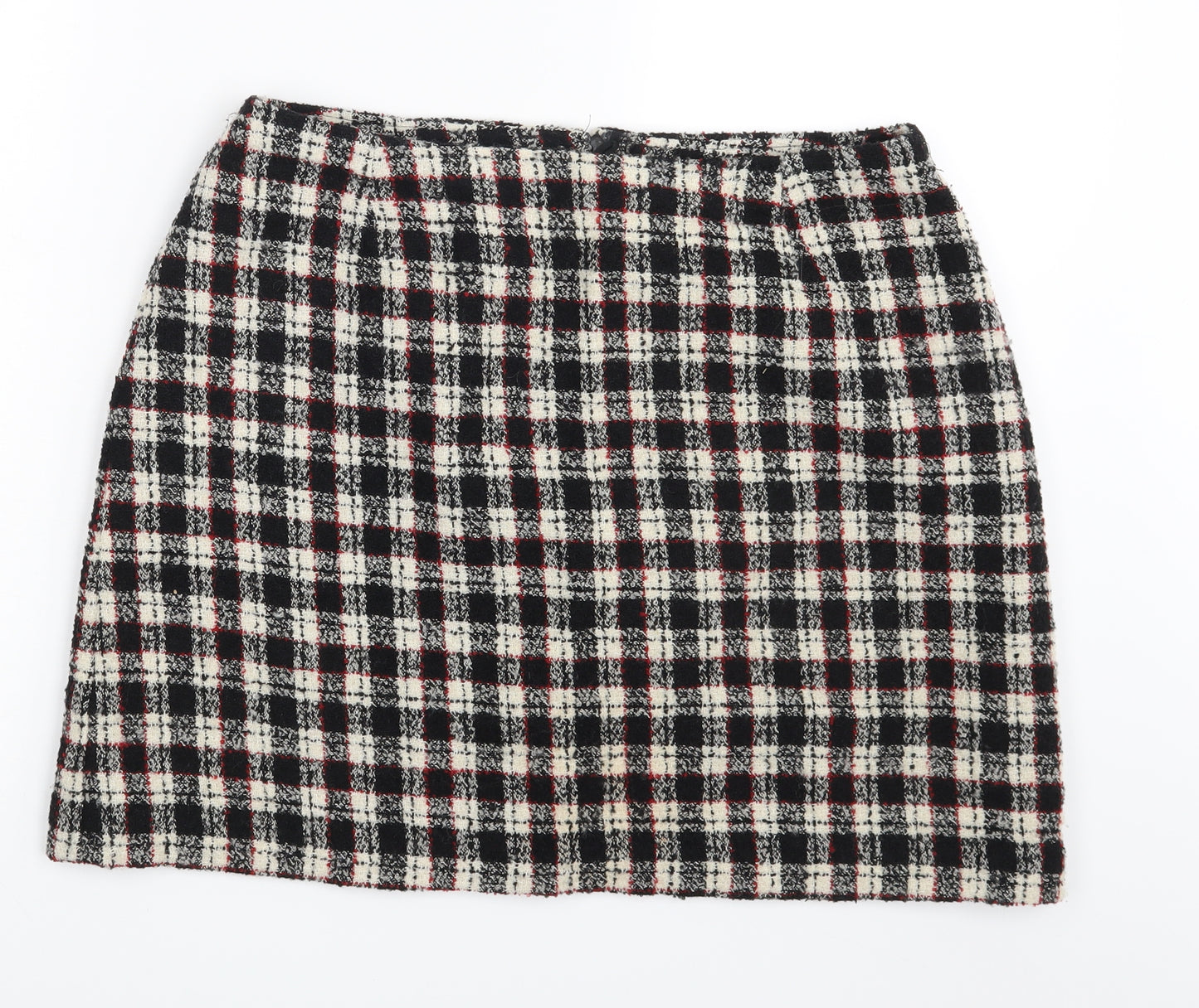 M&S Womens Multicoloured Check  Mini Skirt Size 16