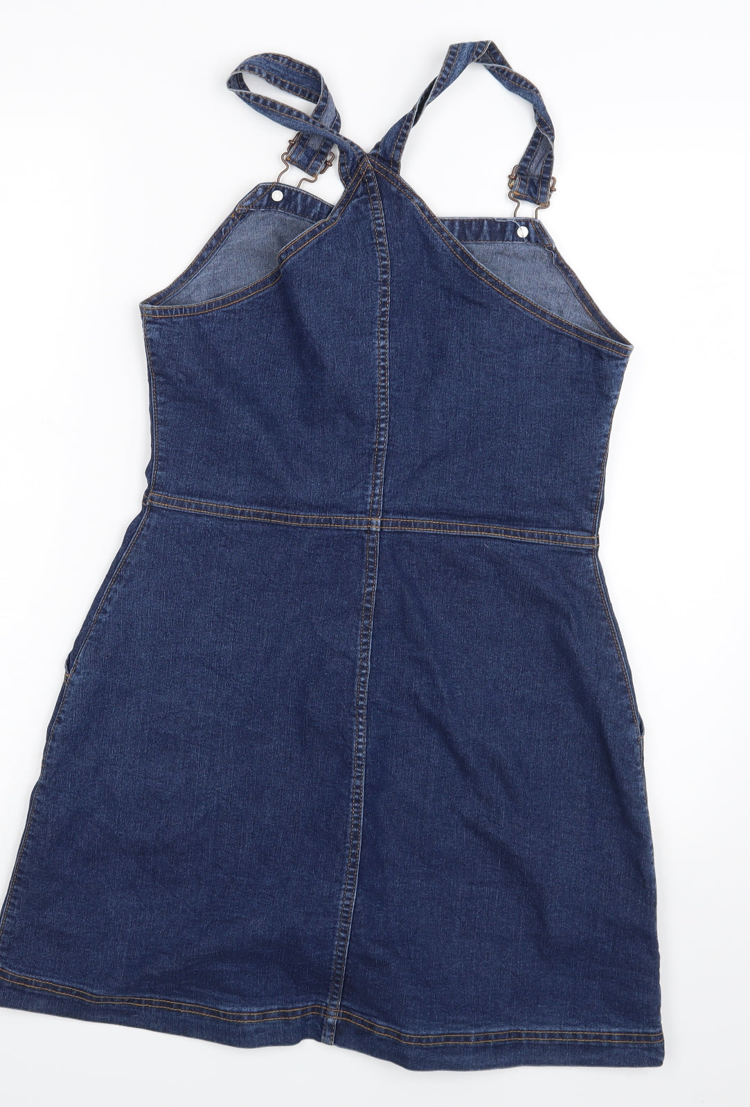 Divided Womens Blue   Pinafore/Dungaree Dress  Size 14