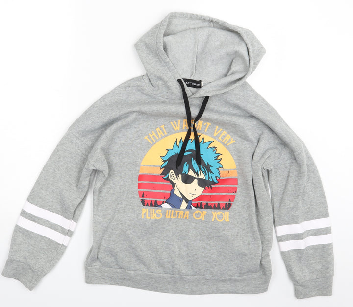 Fancyqube Boys Grey Pullover Hoodie Size S