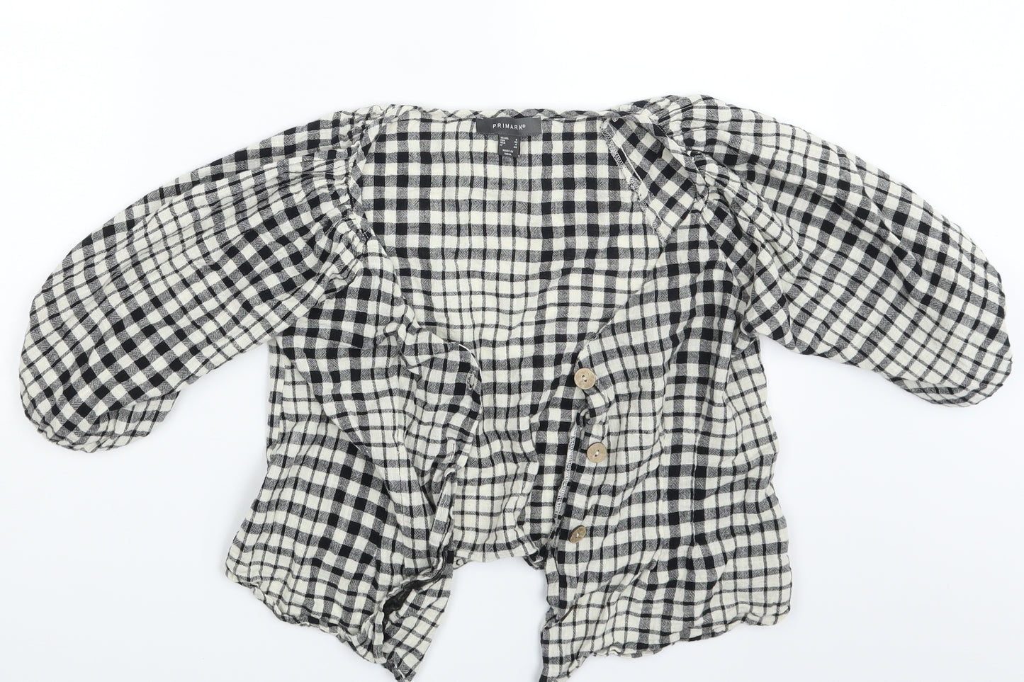 Primark Womens Multicoloured Check  Basic Button-Up Size 8