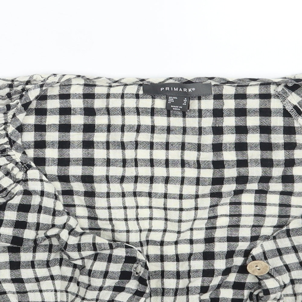 Primark Womens Multicoloured Check  Basic Button-Up Size 8