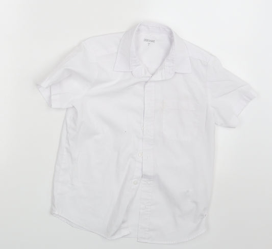 Front view of Debenhams boys’ white basic button-up, size 8, years