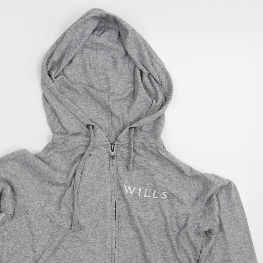 Jack Wills Womens Grey   Full Zip Hoodie Size 8