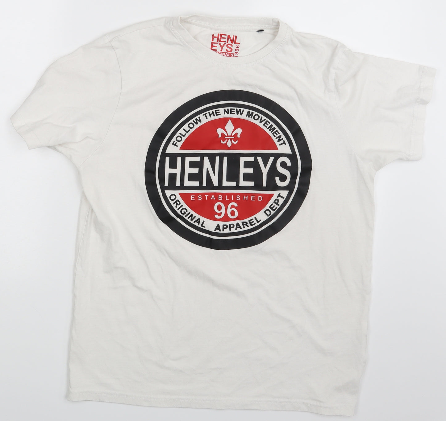 Henleys Mens White    T-Shirt Size M