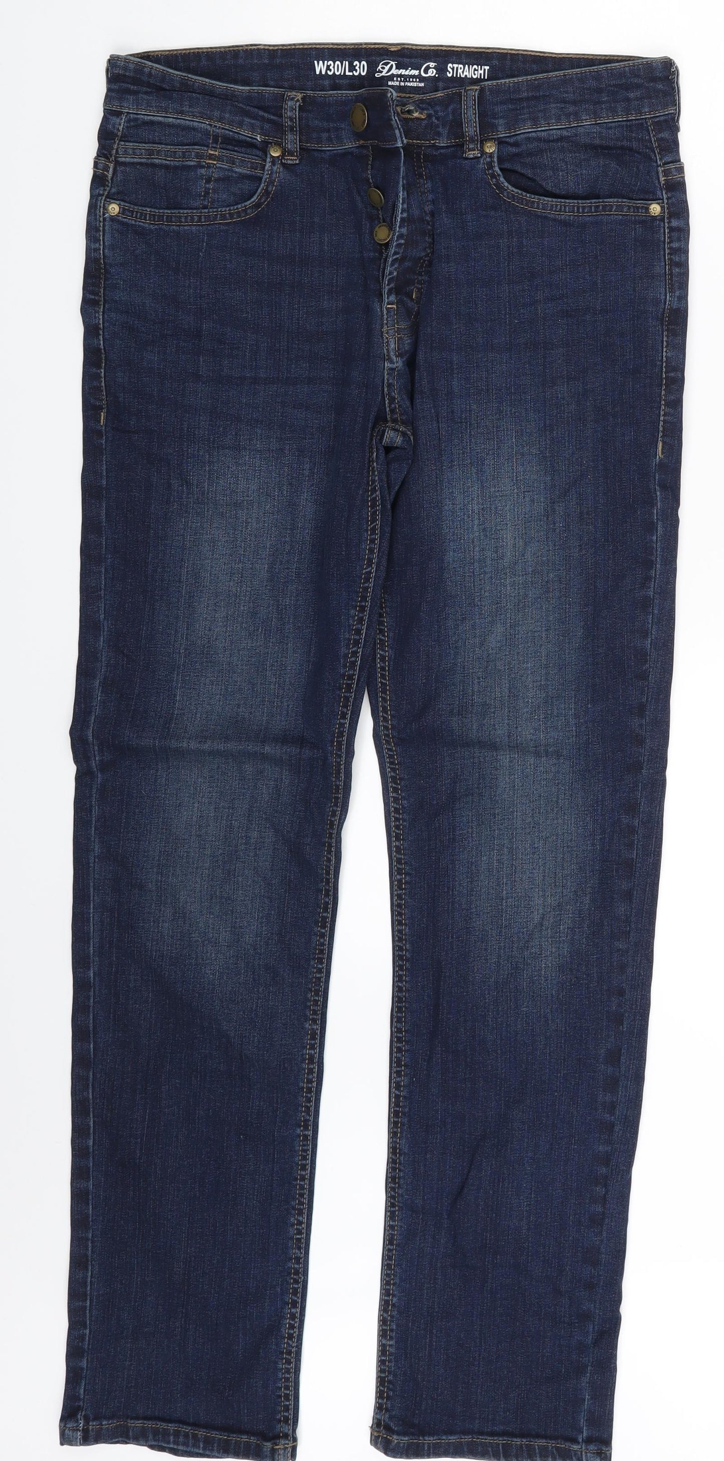 Denim & Co. Mens Blue  Denim Straight Jeans Size 30 in L30 in