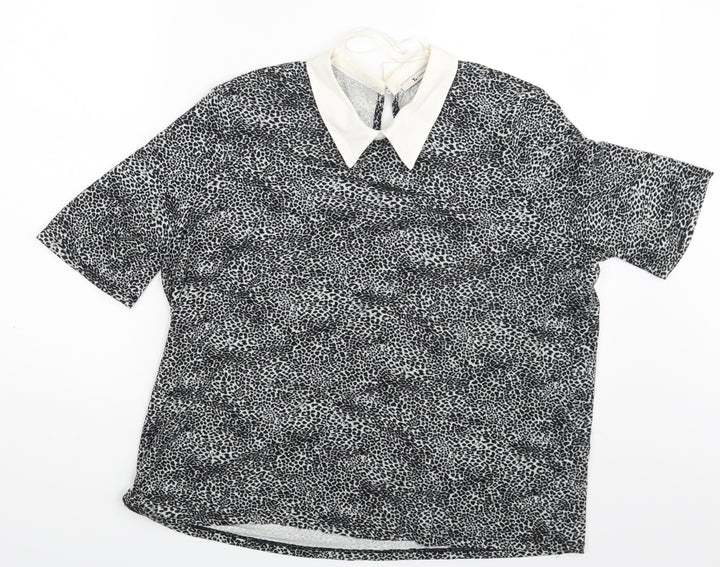 TU Womens Multicoloured Animal Print Basic Blouse Size 16