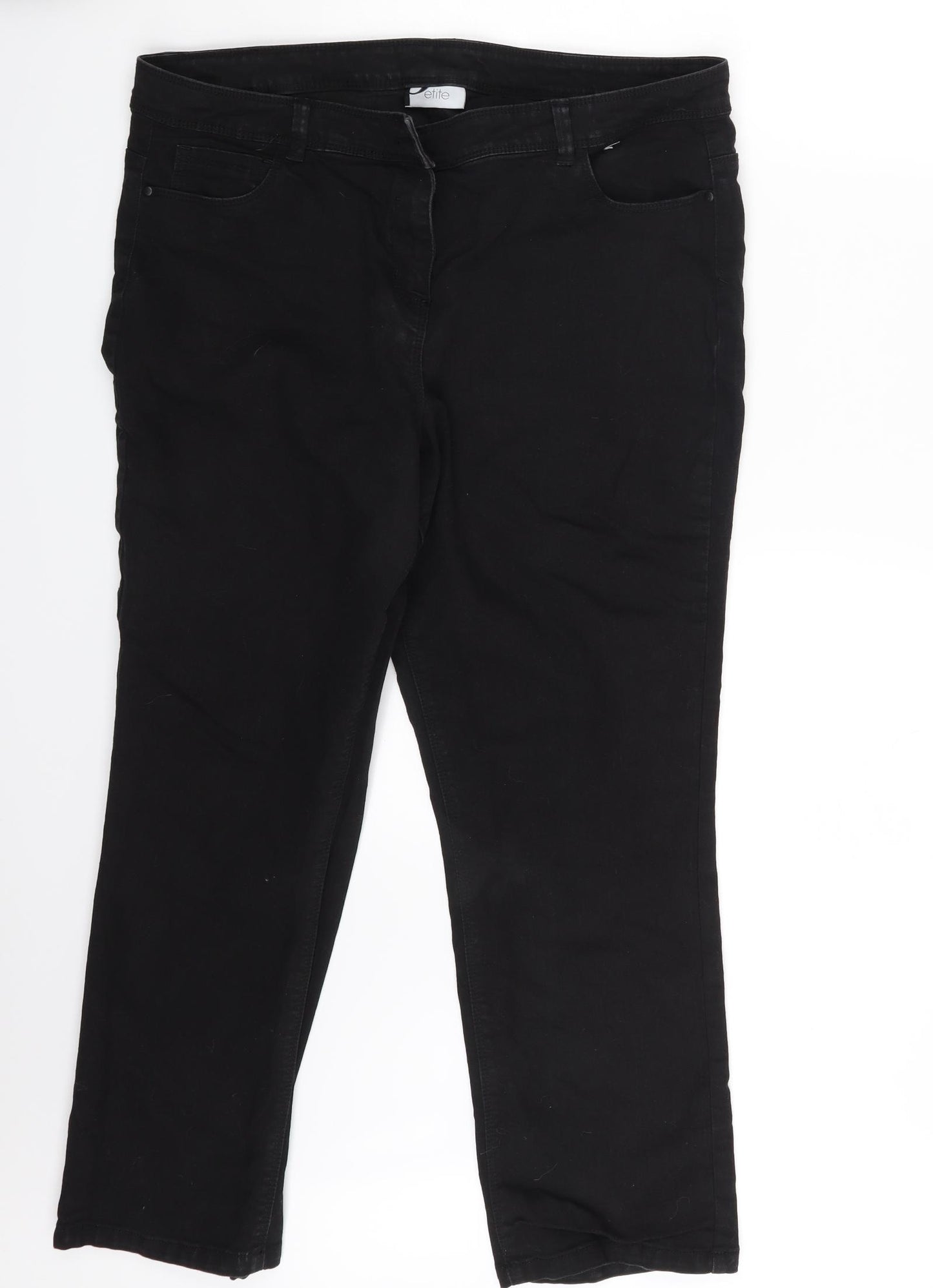 Elite  Womens Black  Denim Straight Jeans Size 20 L26 in