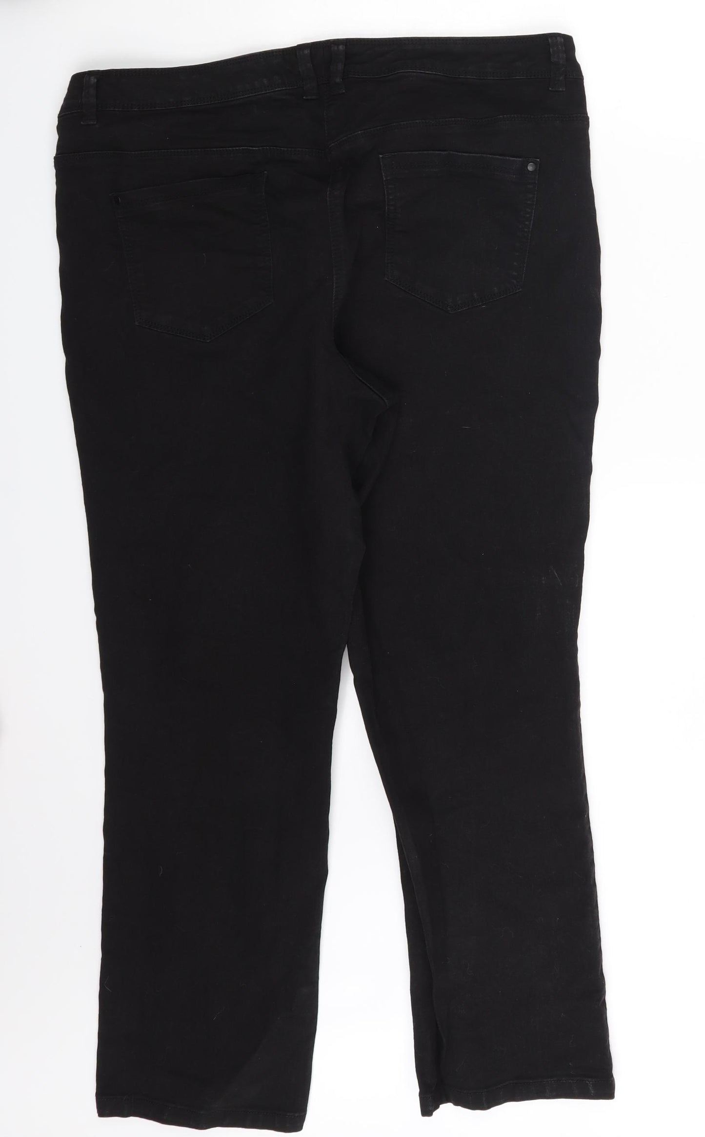 Elite  Womens Black  Denim Straight Jeans Size 20 L26 in