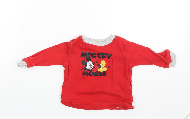 Mickey Mouse Boys Red Basic T-Shirt Size 3-6 Months