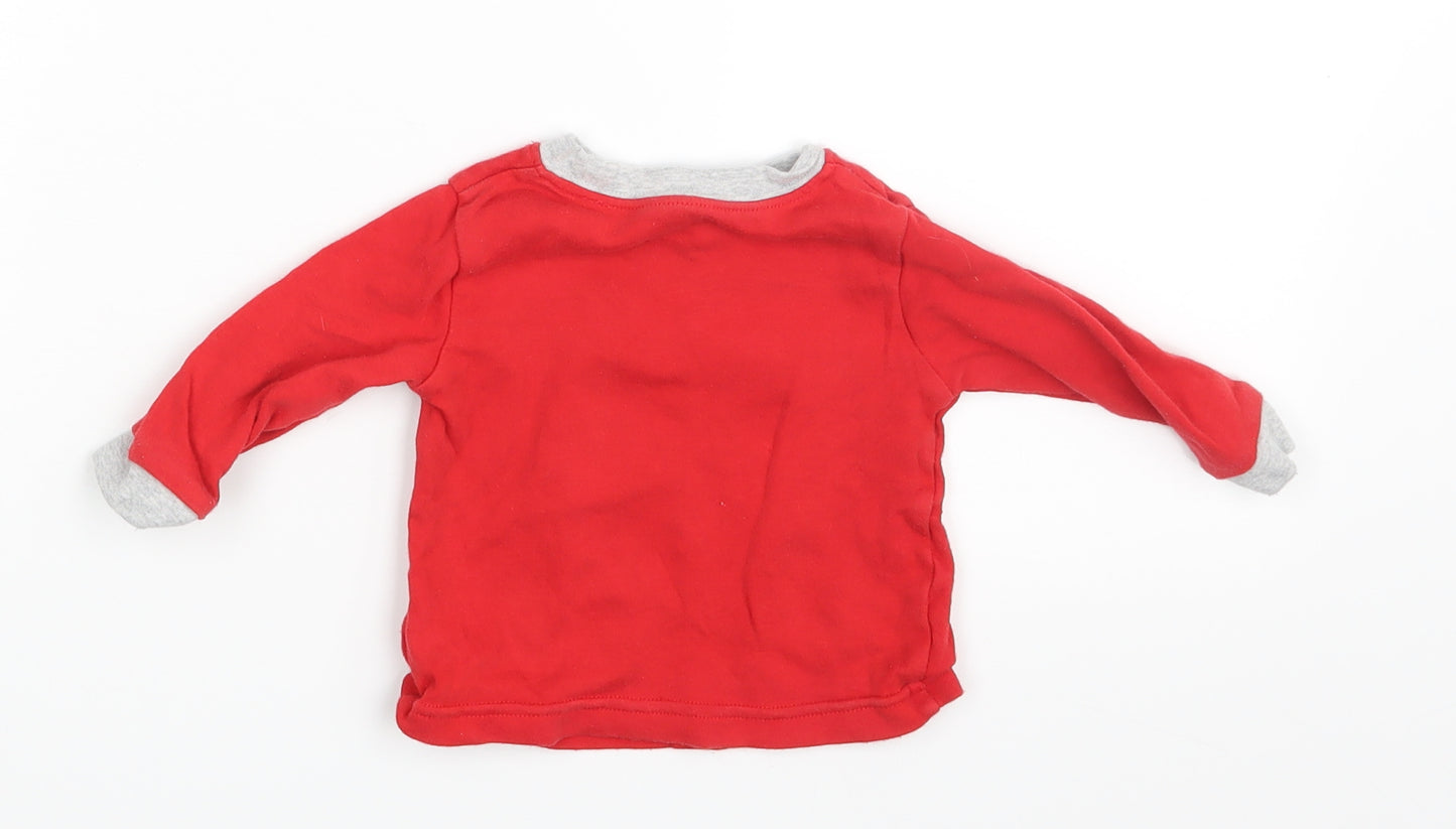 Mickey Mouse Boys Red   Basic T-Shirt Size 3-6 Months