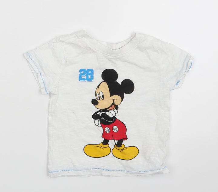 Disney Baby White   Basic T-Shirt Size 12-18 Months