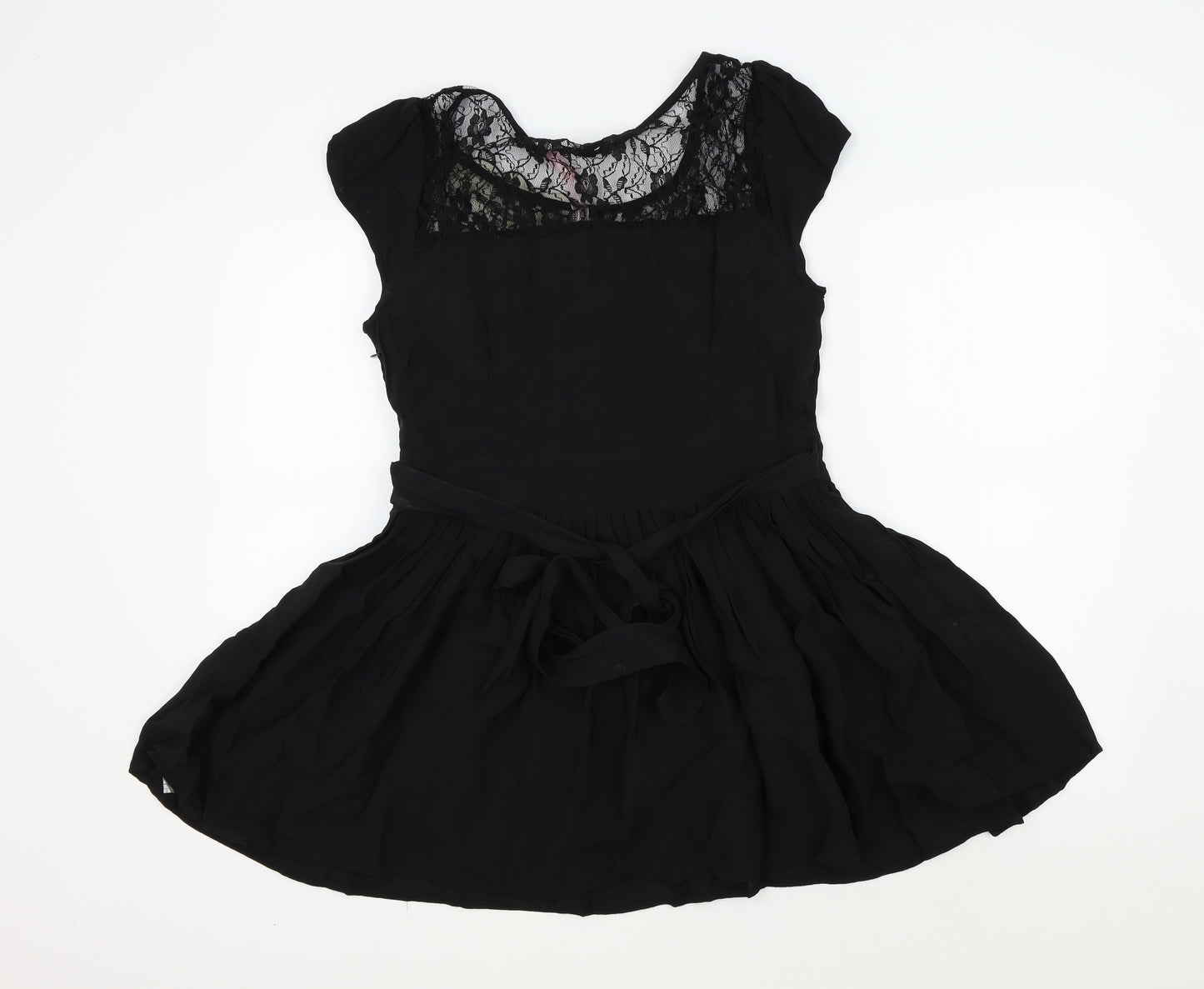 Miso Womens Black Colourblock  Fit & Flare  Size 14