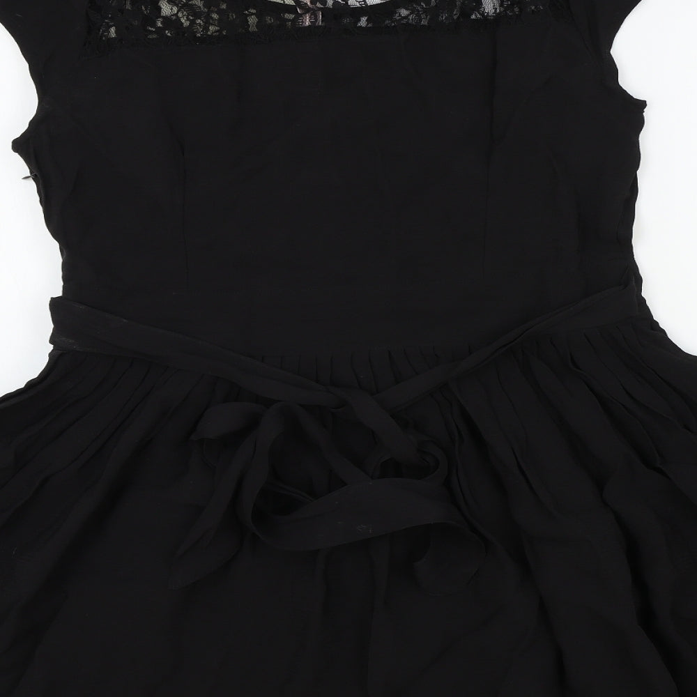 Miso Womens Black Colourblock  Fit & Flare  Size 14