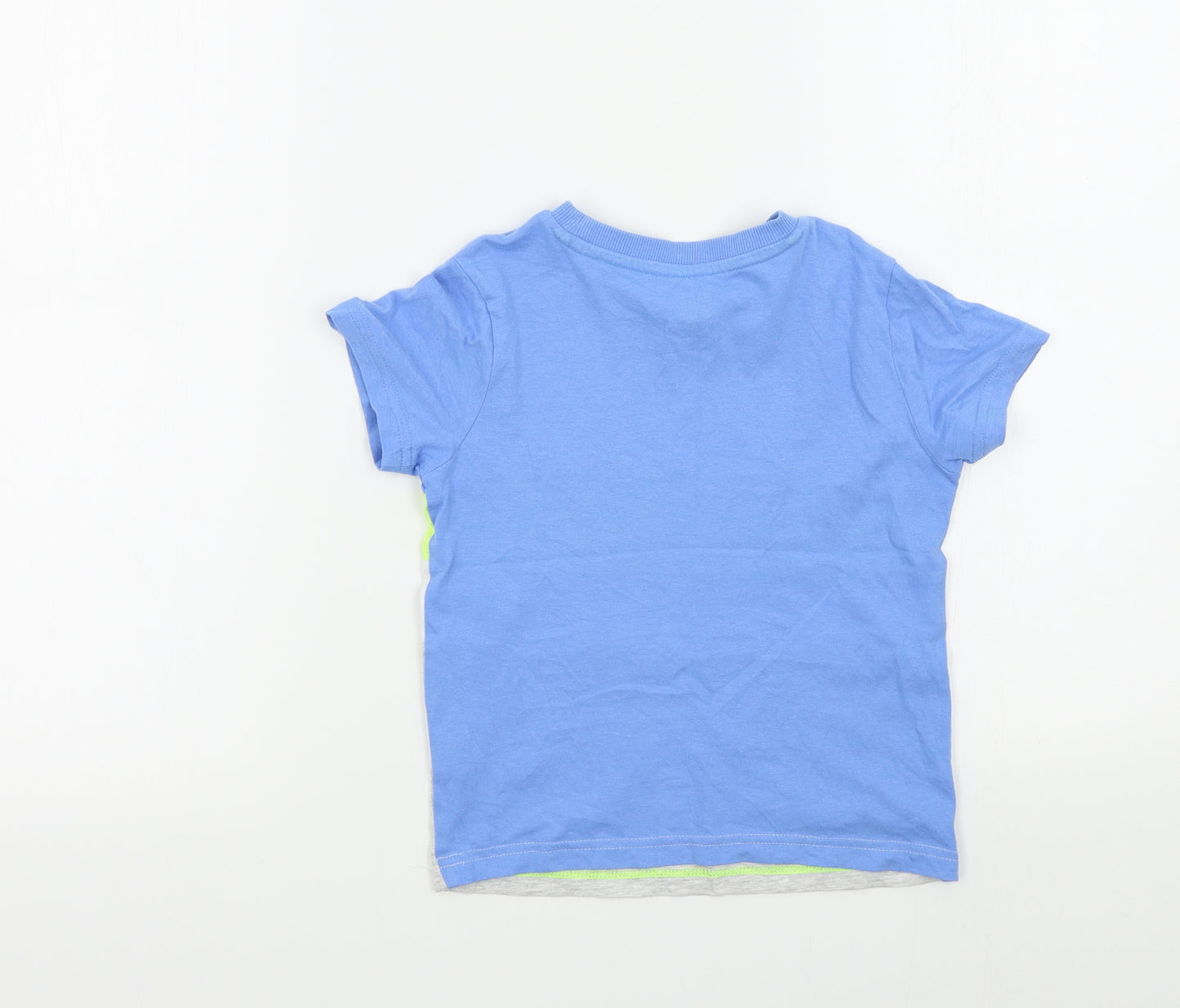 F&F Boys Blue Colourblock  Basic T-Shirt Size 4-5 Years