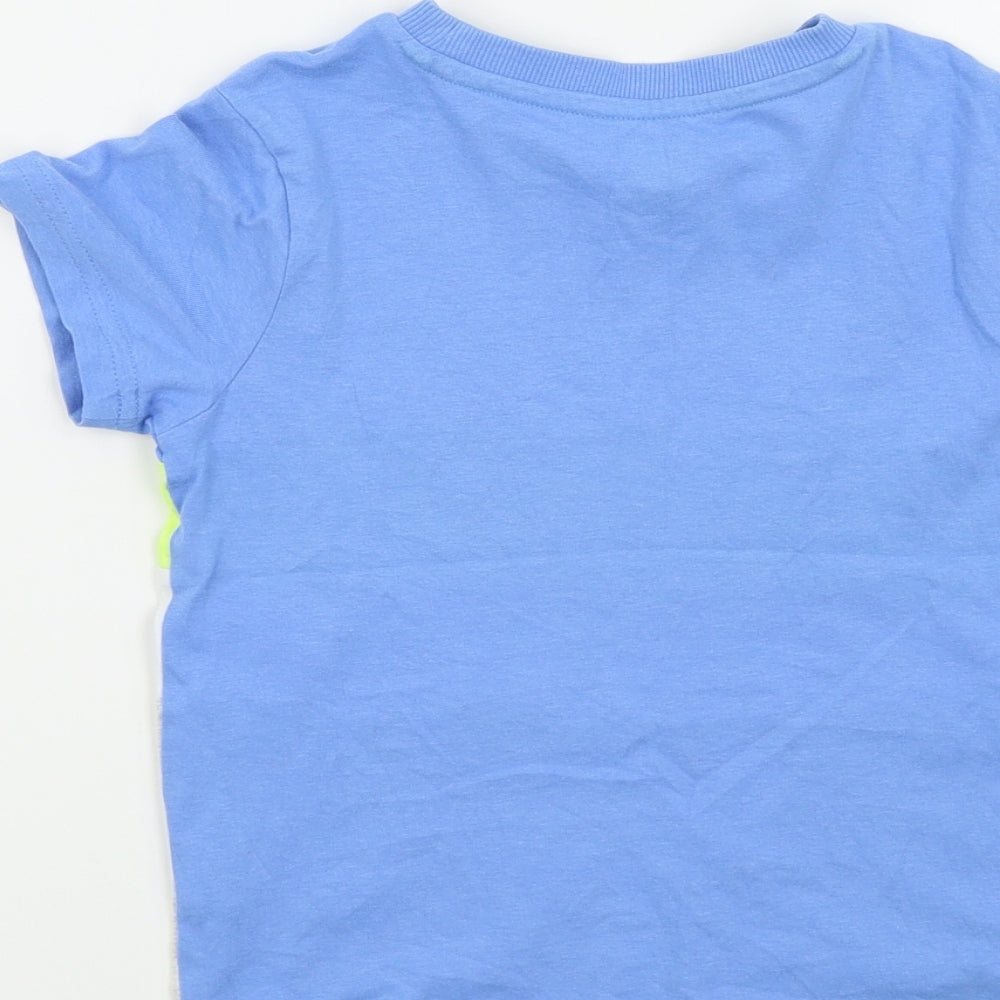 F&F Boys Blue Colourblock  Basic T-Shirt Size 4-5 Years