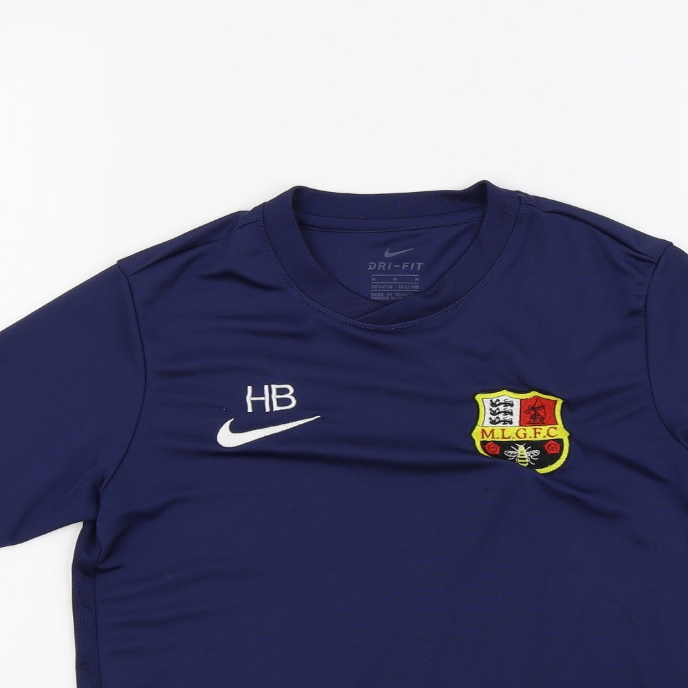 dri-fit Boys Blue Colourblock  Basic T-Shirt Size 9-10 Years