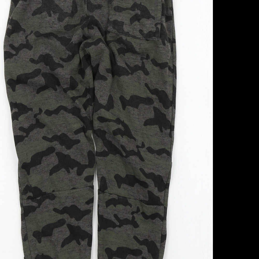 F&F Boys Green Camouflage  Jogger Trousers Size 10-11 Years