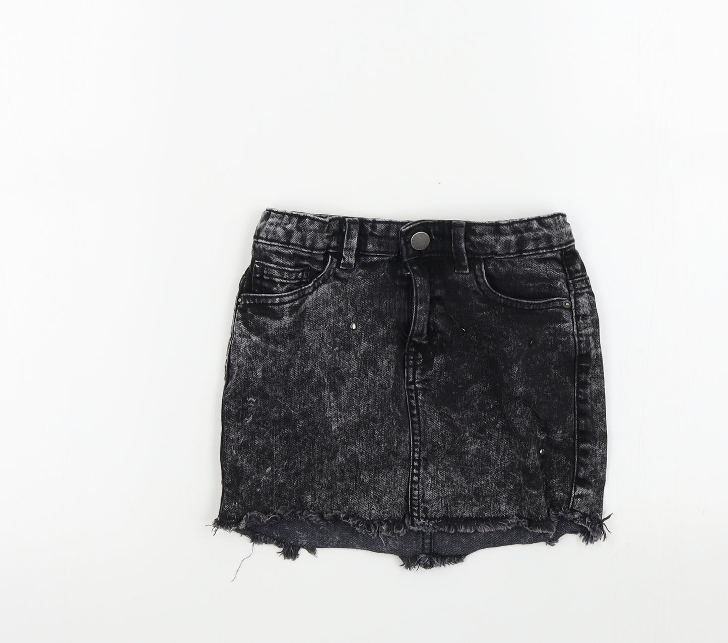 Mango Girls Black Colourblock  A-Line Skirt Size 6-7 Years